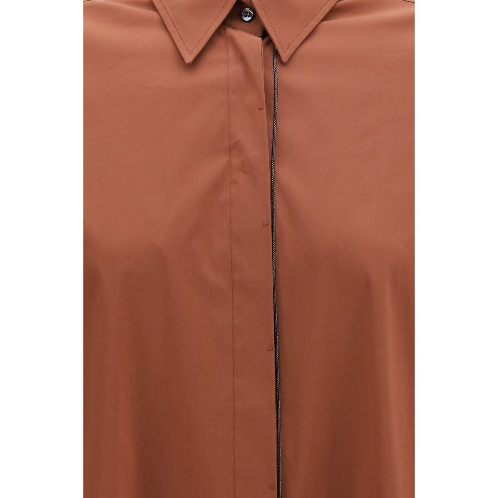 Brunello Cucinelli Brown Cotton Monili Shirt for Women