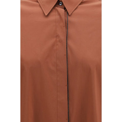 Brunello Cucinelli Brown Cotton Monili Shirt for Women