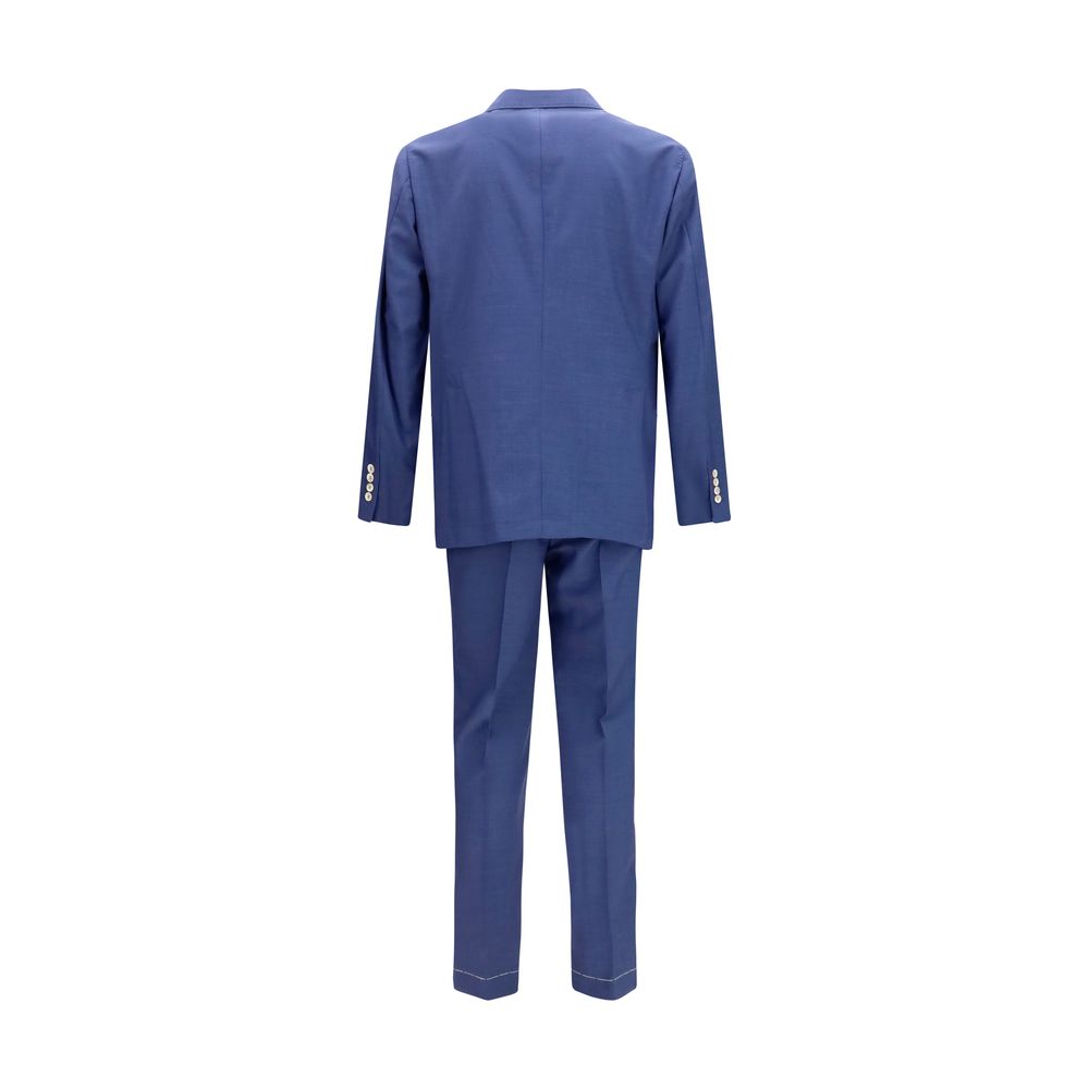 Brunello Cucinelli Blue Wool Single Breasted Two-Piece Suit