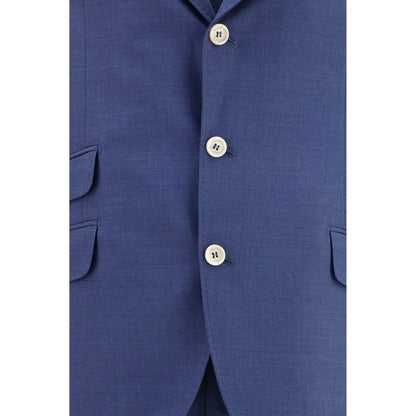 Brunello Cucinelli Blue Wool Single Breasted Two-Piece Suit