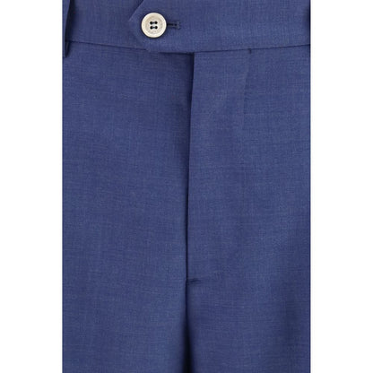 Brunello Cucinelli Blue Wool Single Breasted Two-Piece Suit
