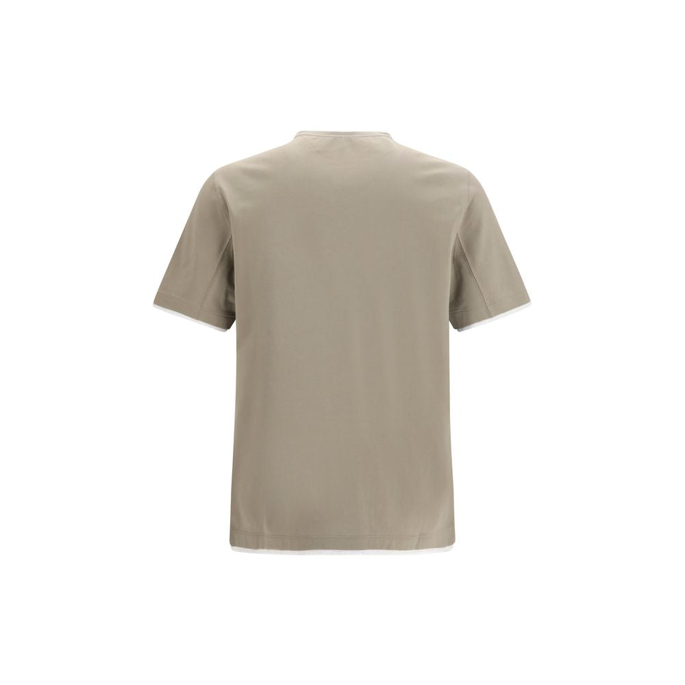 Brunello Cucinelli Beige Cotton T-Shirt