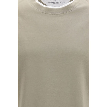 Brunello Cucinelli Beige Cotton T-Shirt