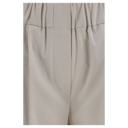 Brunello Cucinelli Beige Cotton Trousers for Women