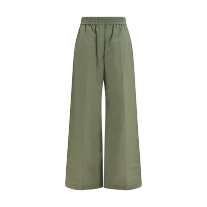 Brunello Cucinelli Green Wide Leg Elasticated Trousers for Women