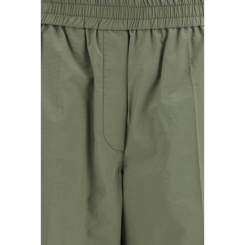Brunello Cucinelli Green Wide Leg Elasticated Trousers for Women