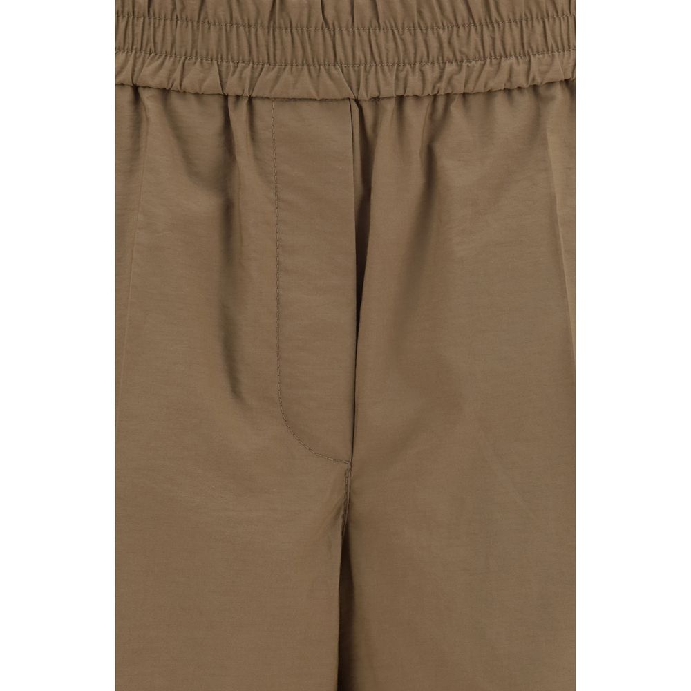 Brunello Cucinelli Brown Cotton Elasticated Waist Trousers for Women
