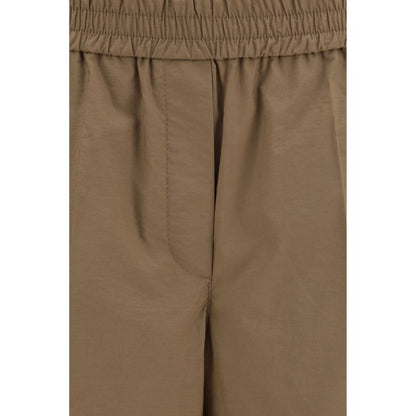 Brunello Cucinelli Brown Cotton Elasticated Waist Trousers for Women