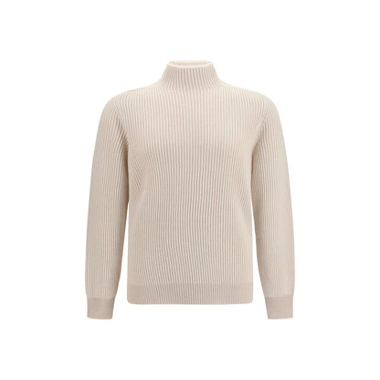 Brunello Cucinelli Beige Cashmere Turtleneck Jumper