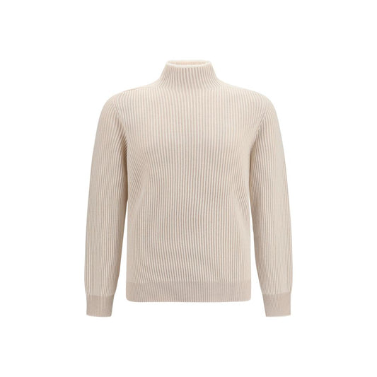 Brunello Cucinelli Beige Cashmere Turtleneck Jumper