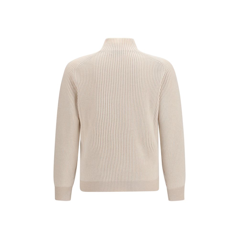 Brunello Cucinelli Beige Cashmere Turtleneck Jumper