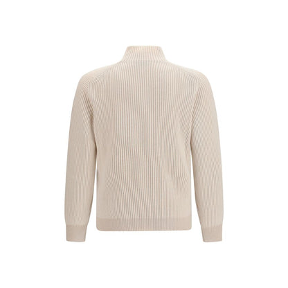 Brunello Cucinelli Beige Cashmere Turtleneck Jumper