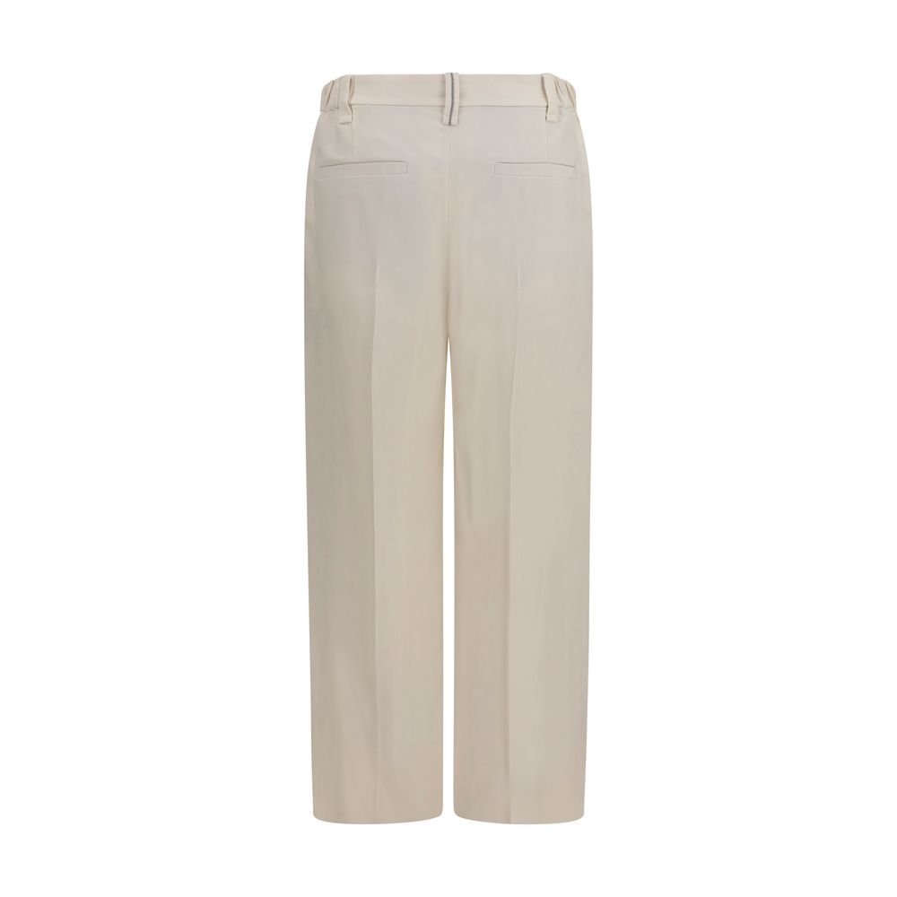 Brunello Cucinelli Beige Cigarette Pants for Women