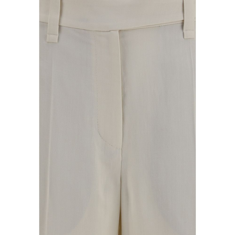Brunello Cucinelli Beige Cigarette Pants for Women