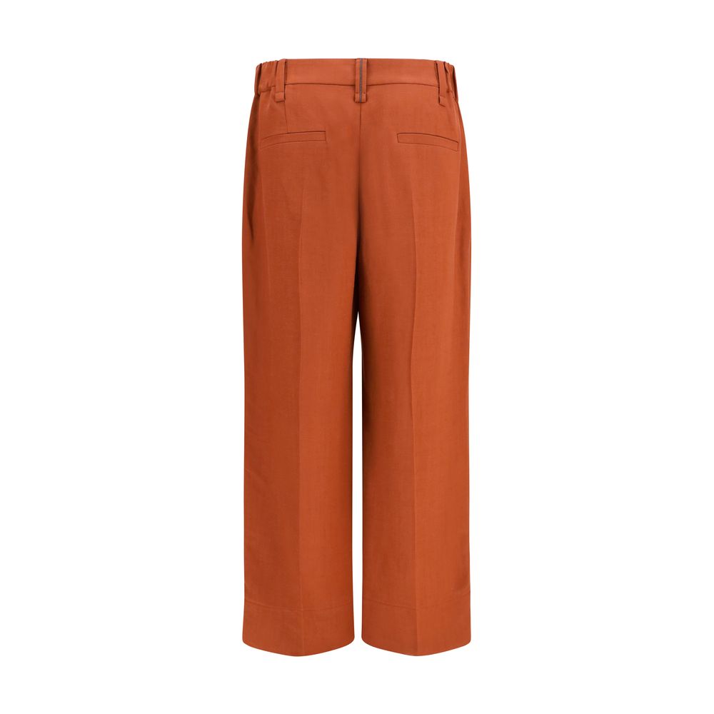 Brunello Cucinelli Brown Cigarette Pants for Women