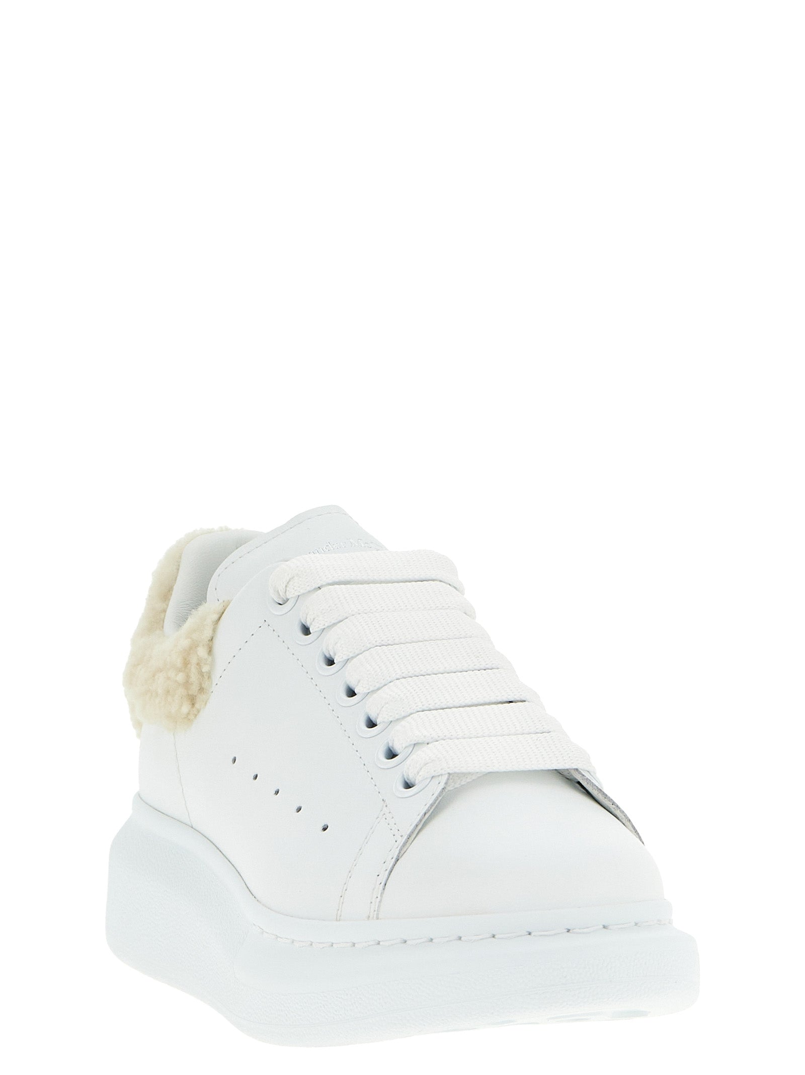 Alexander McQueen Beige Calfskin Chunky Sneakers ‘Larry’
