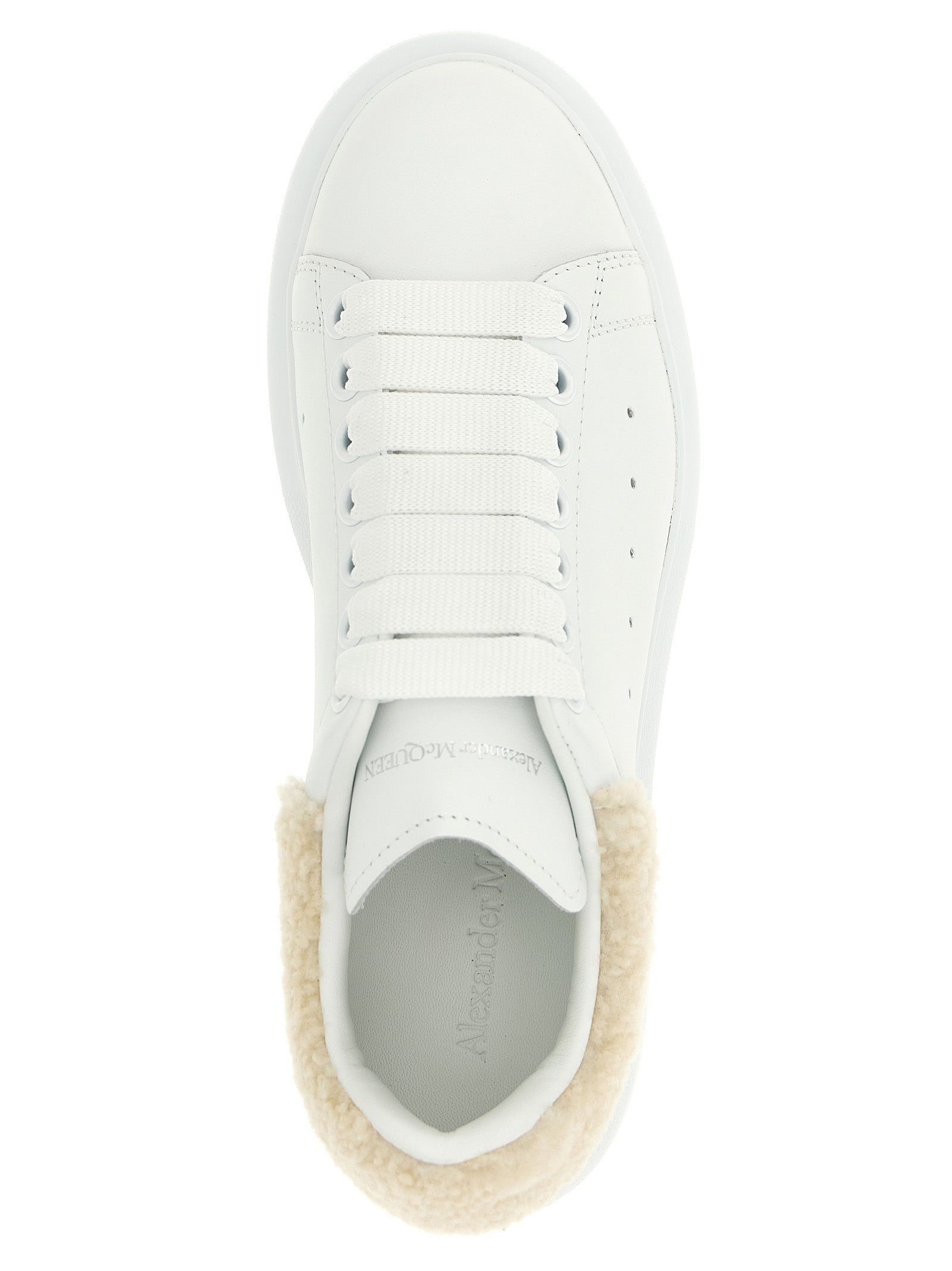 Alexander McQueen Beige Calfskin Chunky Sneakers ‘Larry’