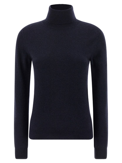 Balenciaga Blue Cashmere Standard Turtleneck Cardigan