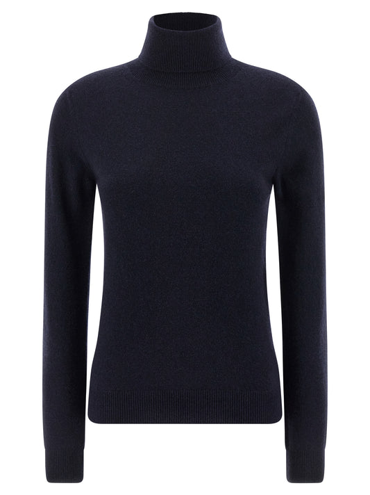 Balenciaga Blue Cashmere Standard Turtleneck Cardigan