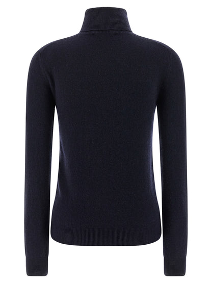 Balenciaga Blue Cashmere Standard Turtleneck Cardigan