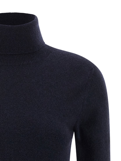 Balenciaga Blue Cashmere Standard Turtleneck Cardigan