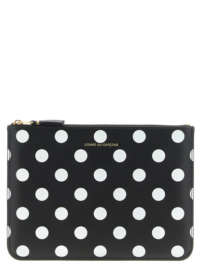 Comme Des Garçons Bicolor Cowhide Cardholder - White/Black Polka Dot