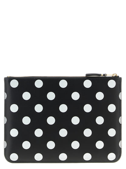Comme Des Garçons Bicolor Cowhide Cardholder - White/Black Polka Dot
