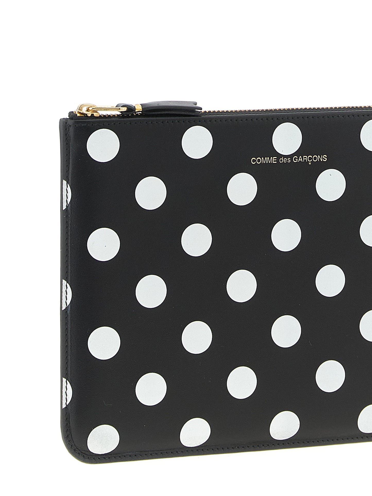 Comme Des Garçons Bicolor Cowhide Cardholder - White/Black Polka Dot