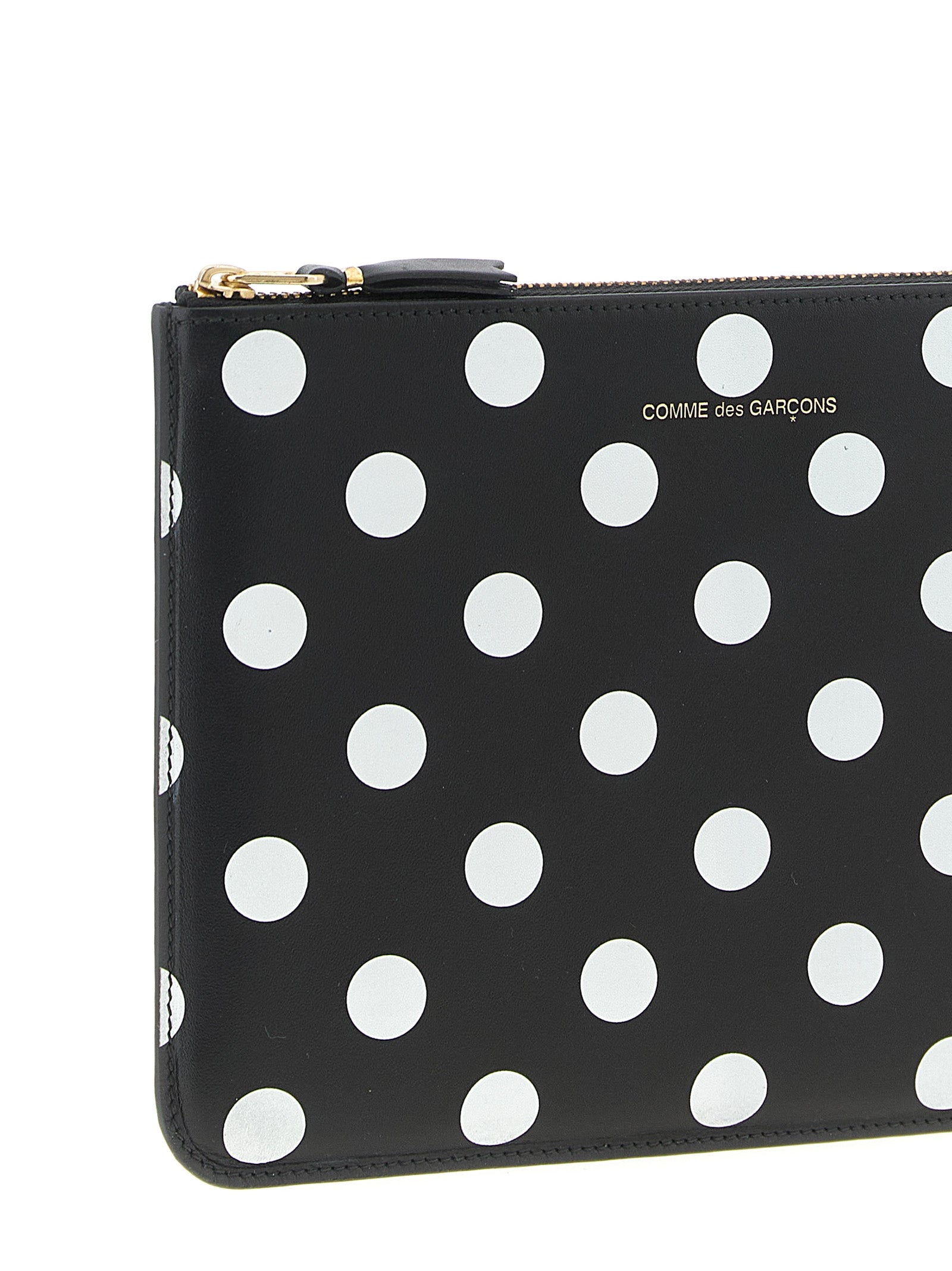 Comme Des Garçons Bicolor Cowhide Cardholder - White/Black Polka Dot
