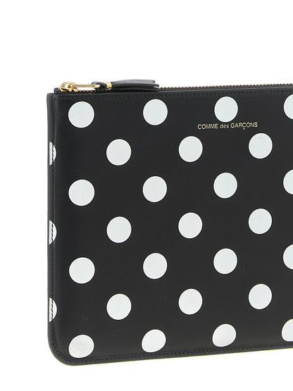 Comme Des Garçons Bicolor Cowhide Cardholder - White/Black Polka Dot