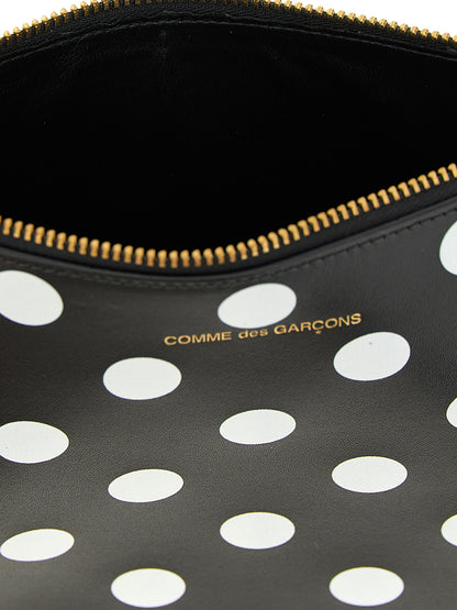 Comme Des Garçons Bicolor Cowhide Cardholder - White/Black Polka Dot
