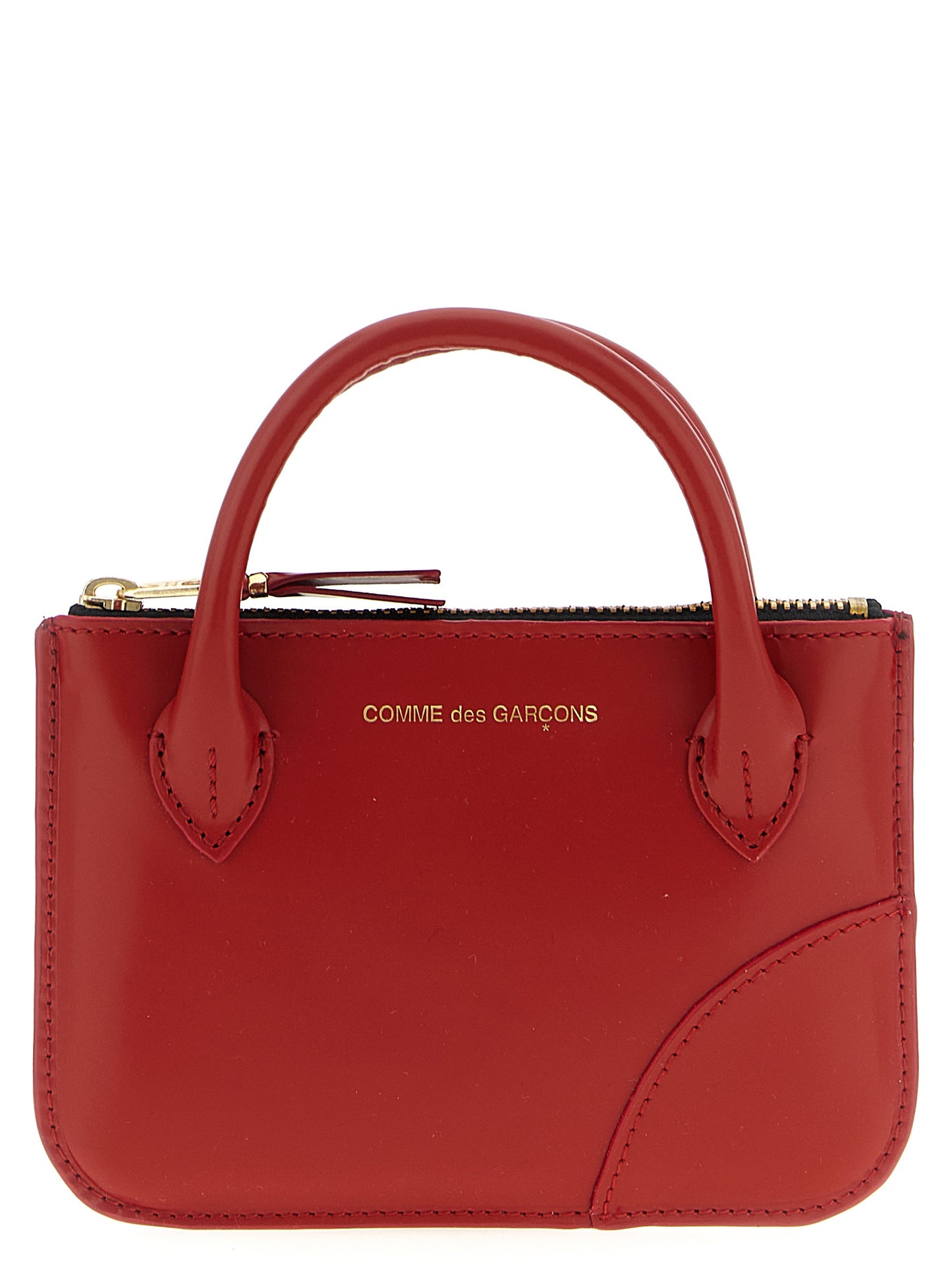 Comme des Garçons Multicolor Cowhide Cardholder in Red