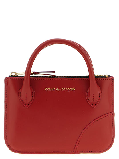 Comme des Garçons Multicolor Cowhide Cardholder in Red