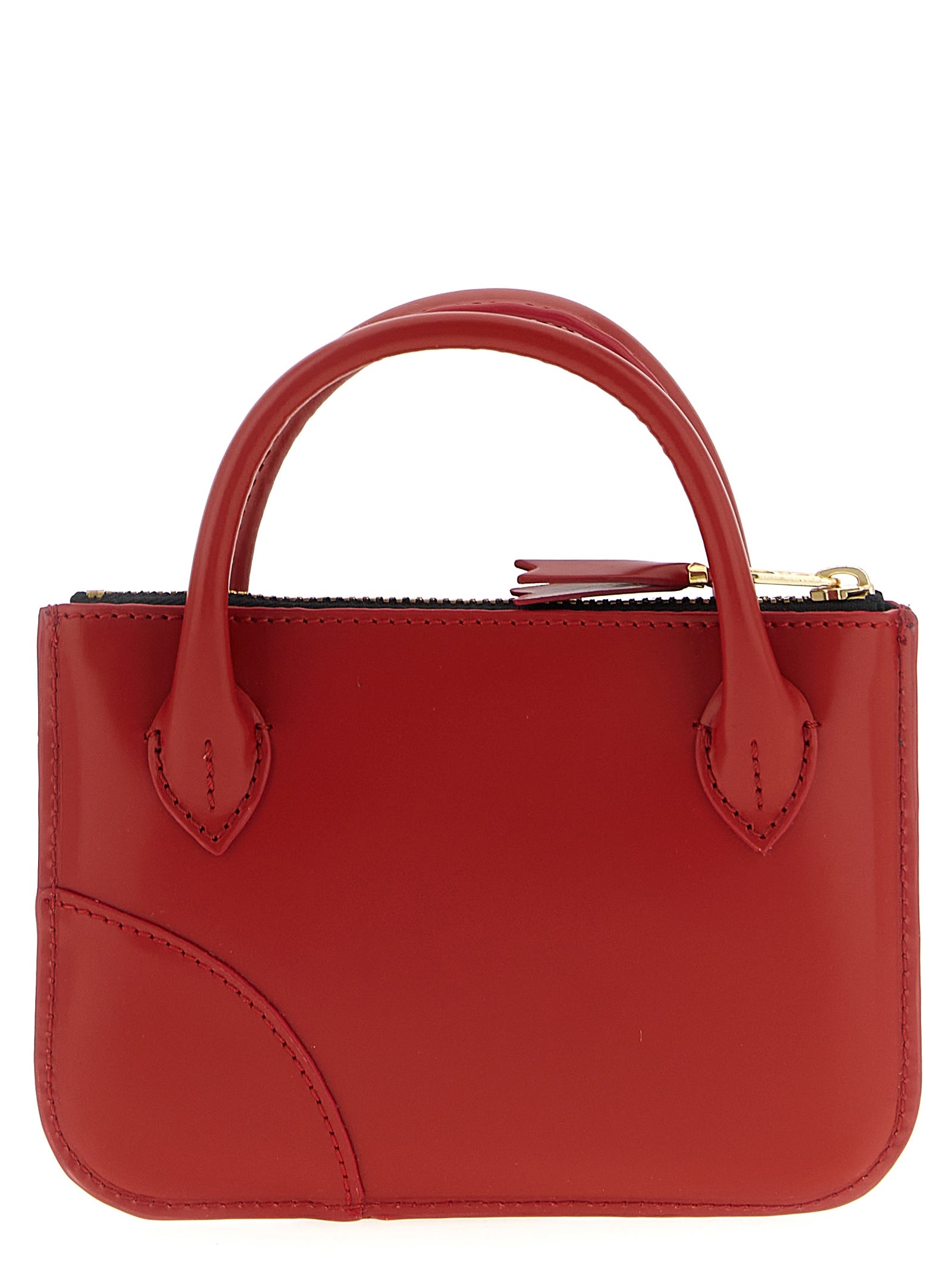 Comme des Garçons Multicolor Cowhide Cardholder in Red