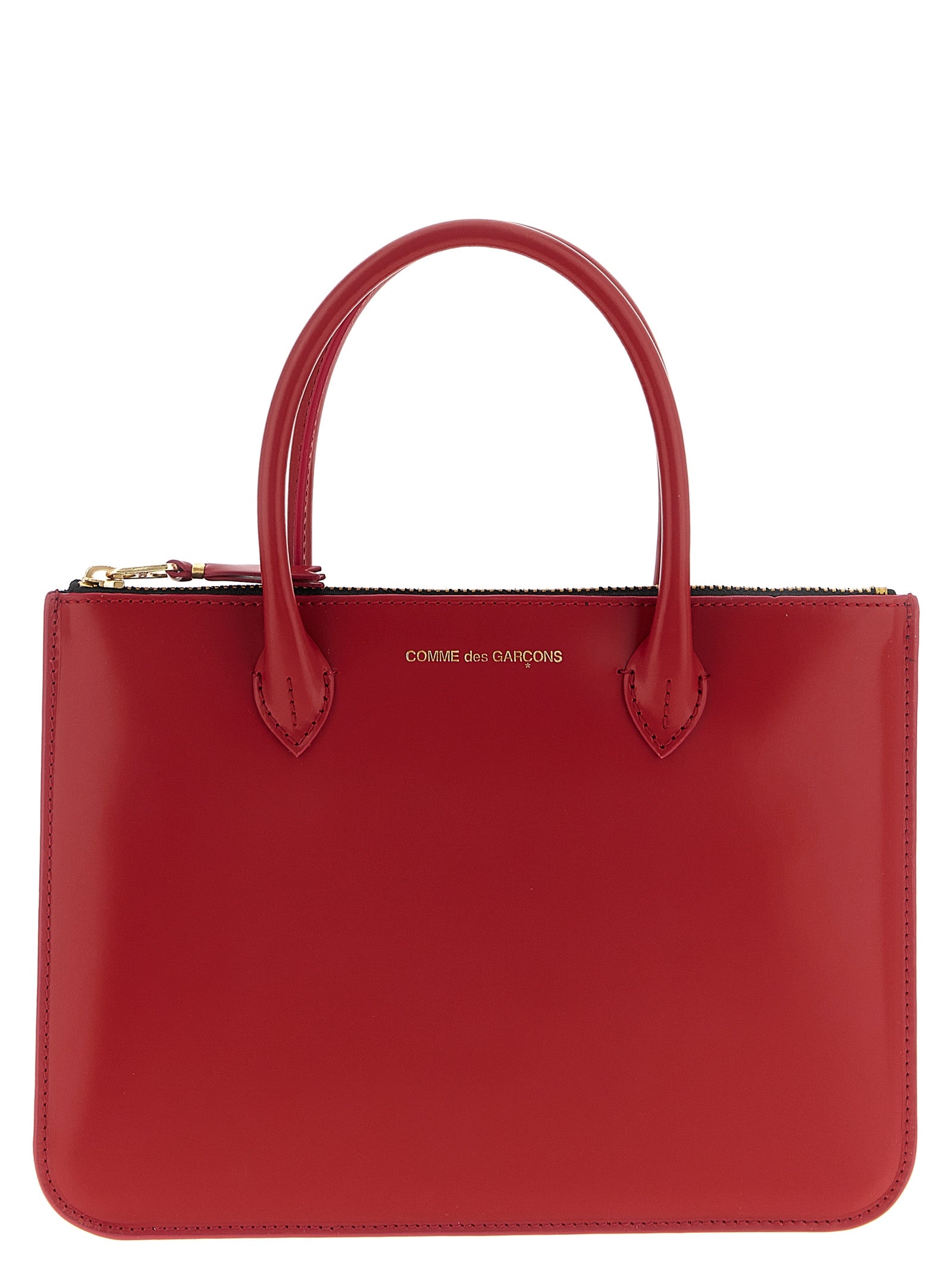 Comme Des Garçons Multicolor Cowhide Handbag in Red