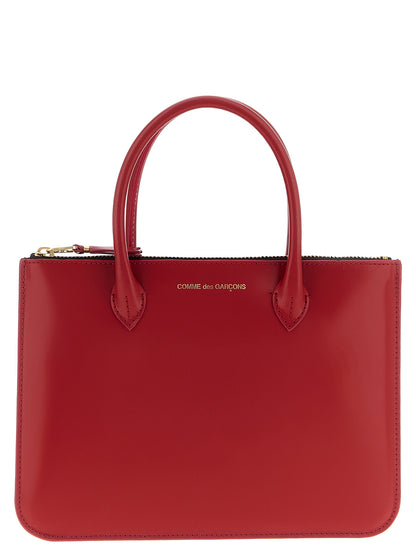 Comme Des Garçons Multicolor Cowhide Handbag in Red
