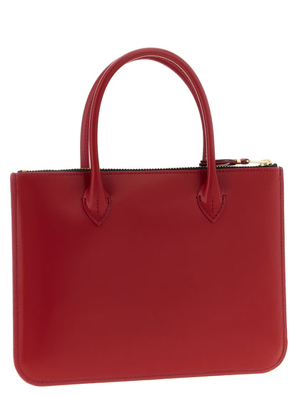 Comme Des Garçons Multicolor Cowhide Handbag in Red