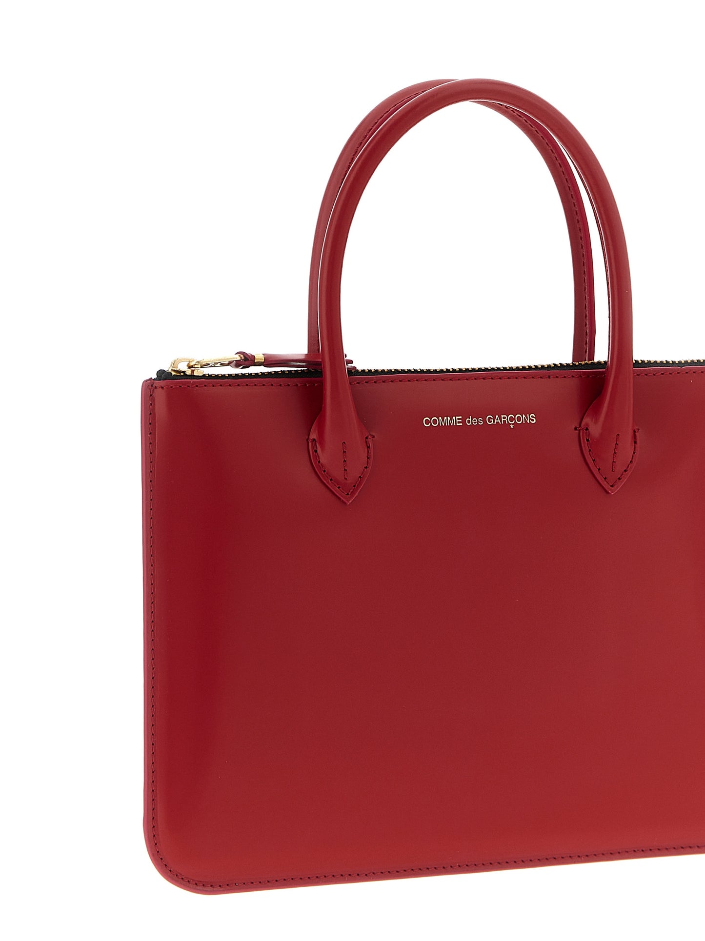 Comme Des Garçons Multicolor Cowhide Handbag in Red