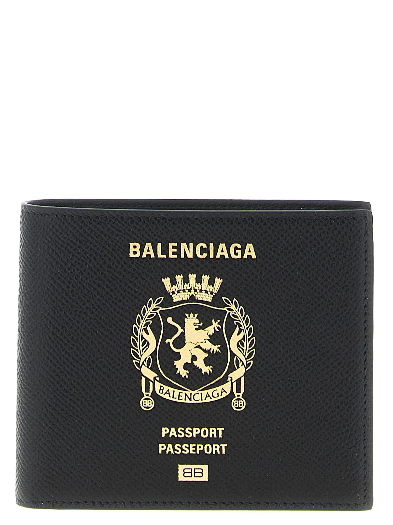 Balenciaga Passport Wallet in Black Calfskin