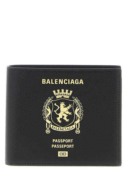 Balenciaga Passport Wallet in Black Calfskin