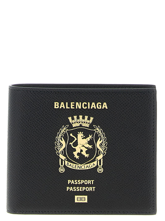 Balenciaga Passport Wallet in Black Calfskin