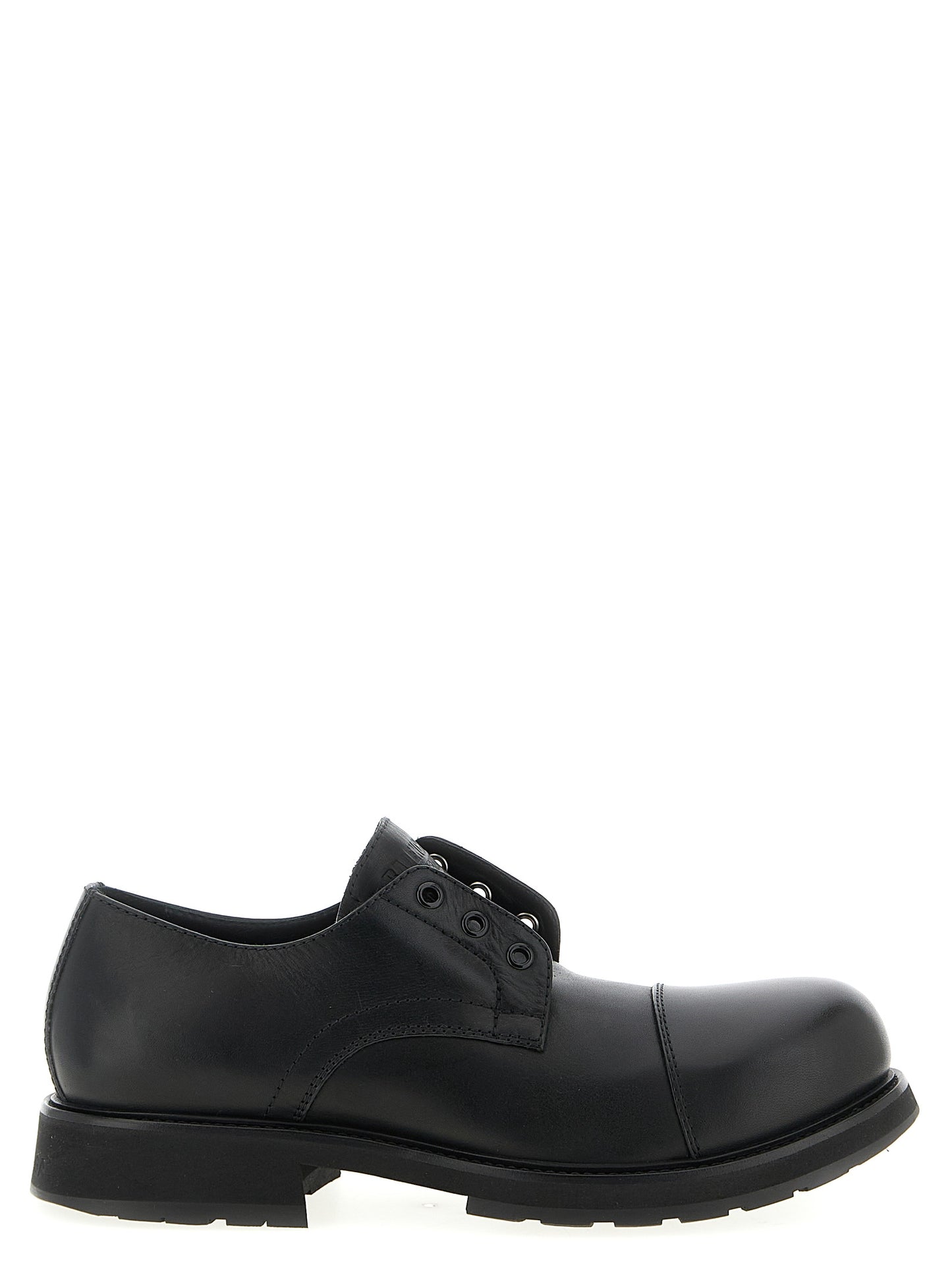Balenciaga Derby Truck Black Bull Skin Slip-On Loafers