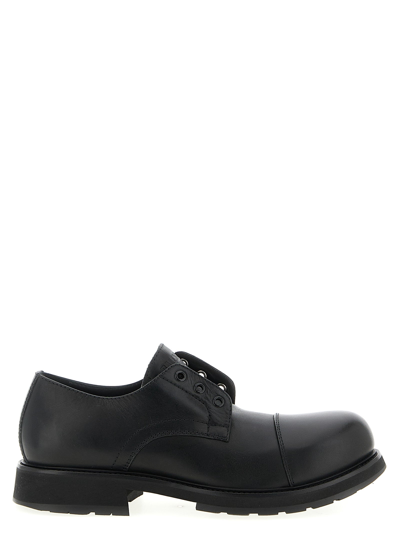 Balenciaga Derby Truck Black Bull Skin Slip-On Loafers