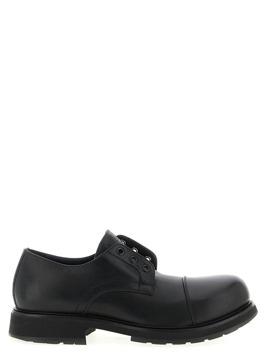 Balenciaga Derby Truck Black Bull Skin Slip-On Loafers