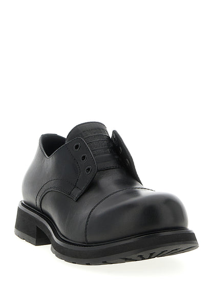 Balenciaga Derby Truck Black Bull Skin Slip-On Loafers