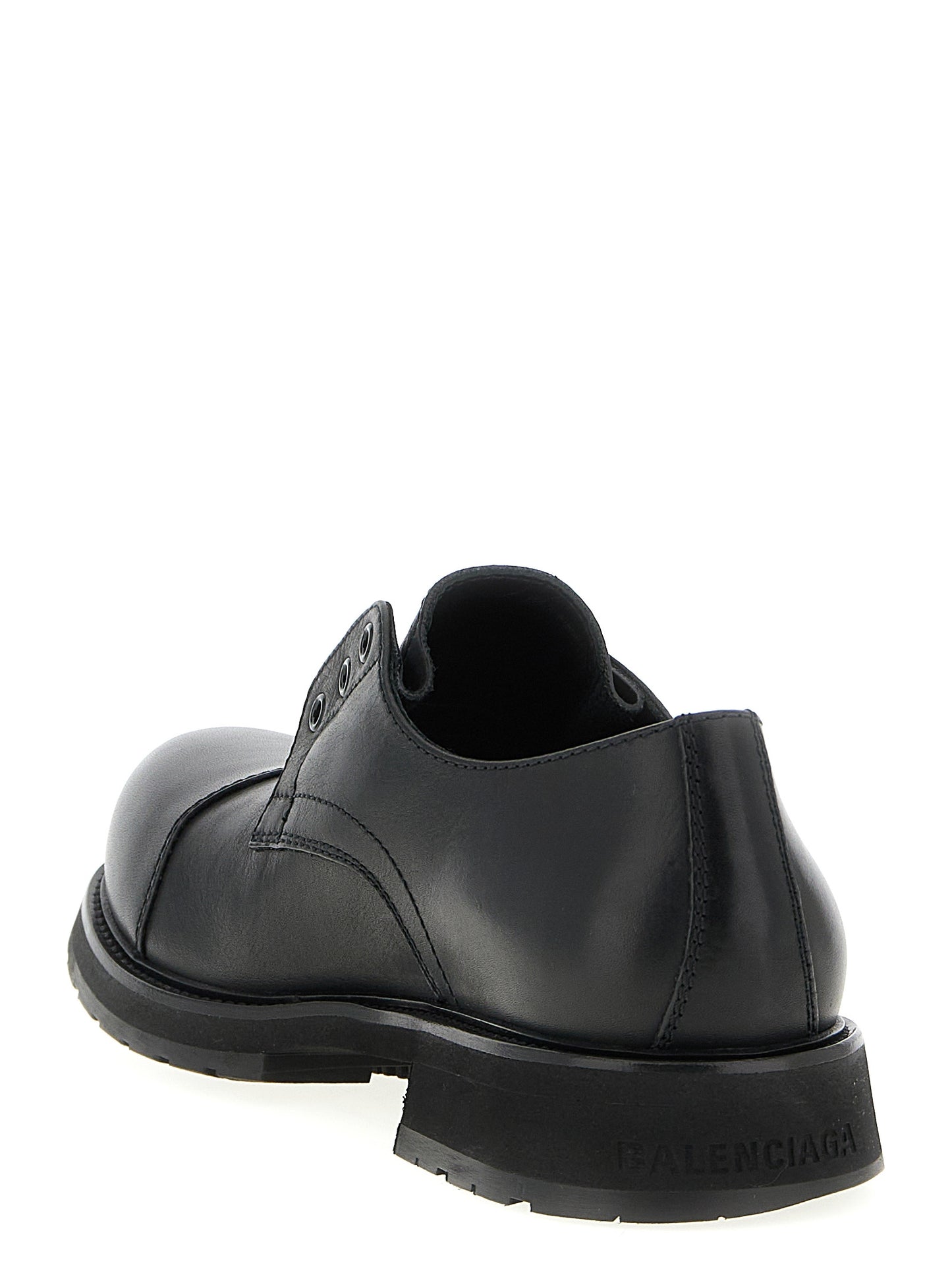 Balenciaga Derby Truck Black Bull Skin Slip-On Loafers