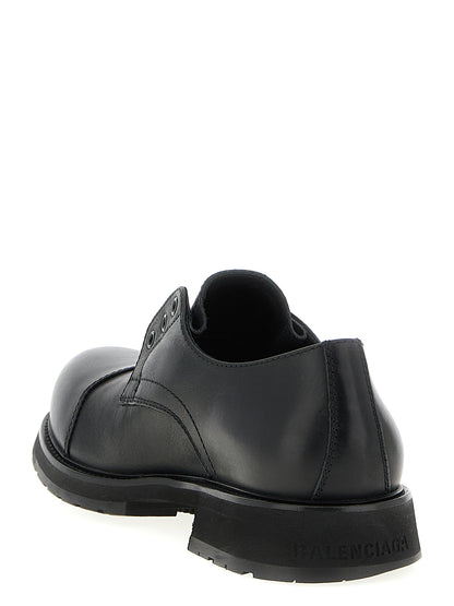 Balenciaga Derby Truck Black Bull Skin Slip-On Loafers