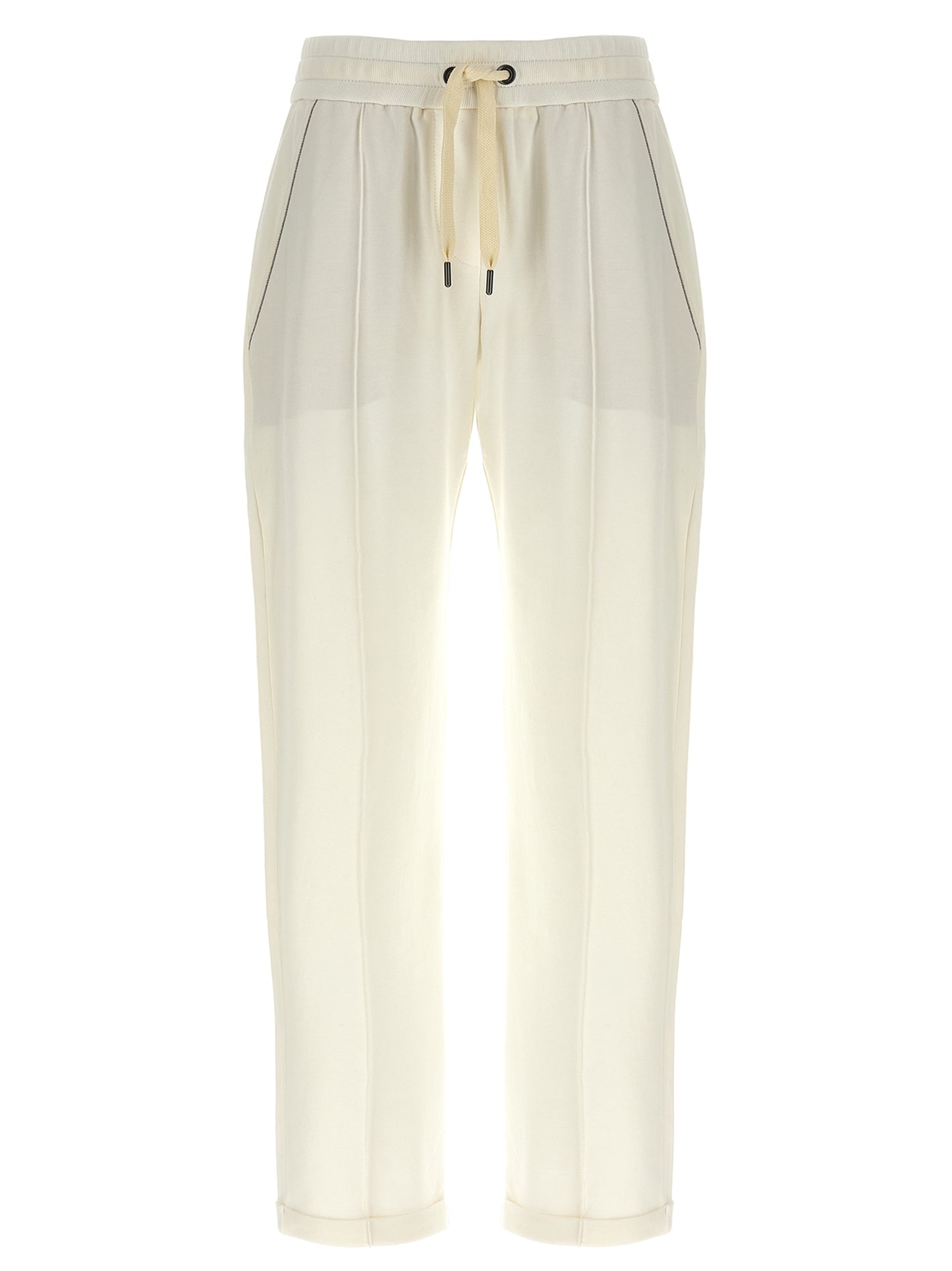 Brunello Cucinelli White Cotton Joggers