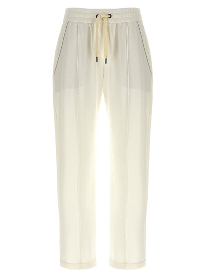 Brunello Cucinelli White Cotton Joggers