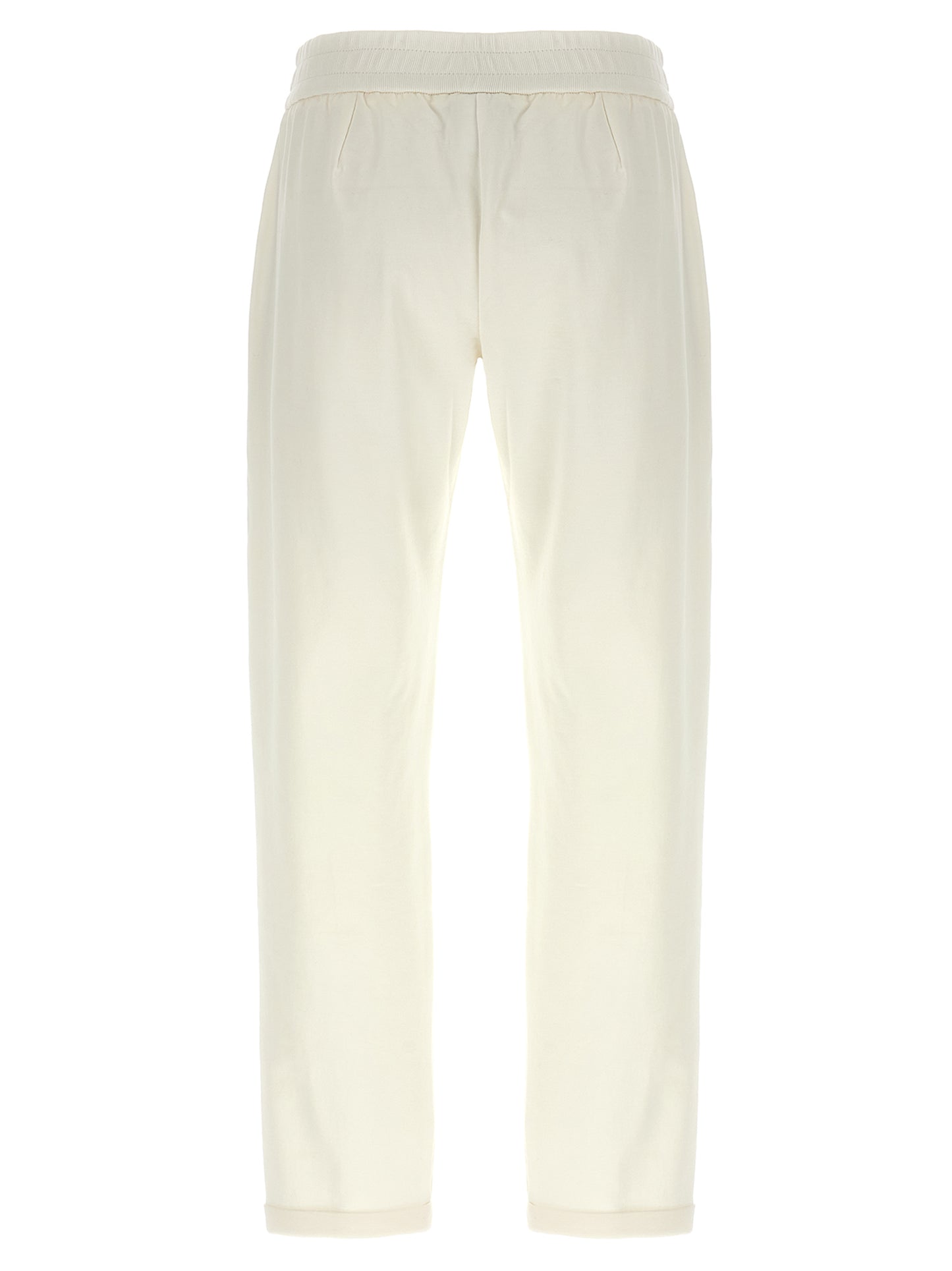 Brunello Cucinelli White Cotton Joggers
